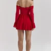 Alana Scarlet Off Shoulder Dress