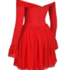Alana Scarlet Off Shoulder Dress