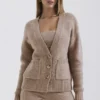 Alara Barley Chunky Natural Wool Cardigan
