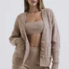 Alara Barley Chunky Natural Wool Cardigan
