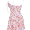 Alejandra Light Lavender Print Corset Dress