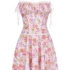 Alejandra Light Lavender Print Corset Dress