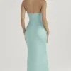 Alette Jade Satin Strapless Maxi Dress