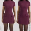 Alia Mulberry Mini Dress