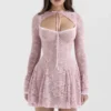 Alice Perfectly Pink Lace Mini Dress