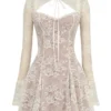 Alice Vintage Cream Lace Mini Dress