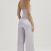 Alivia Grey Satin Trousers