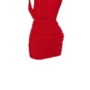 Aliza Cherry Gathered Mini Dress