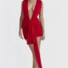 Aliza Cherry Gathered Mini Dress