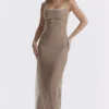 Alondra Cafe Au Lait Beaded Maxi Dress – Limited Edition