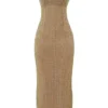 Alondra Cafe Au Lait Beaded Maxi Dress – Limited Edition