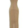 Alondra Cafe Au Lait Beaded Maxi Dress – Limited Edition