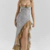 Aloura Paisley Print Georgette Ruffle Maxi Dress