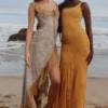 Aloura Paisley Print Georgette Ruffle Maxi Dress