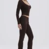 Ama Chocolate Cashmere Blend Trousers