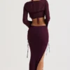 Amalfi Prune Cutout Maxi Skirt