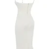 Amalia Ivory Satin Cutout Corset Dress