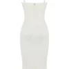 Amalia Ivory Satin Cutout Corset Dress