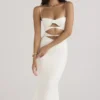 Amalia Ivory Satin Cutout Corset Dress