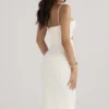 Amalia Ivory Satin Cutout Corset Dress