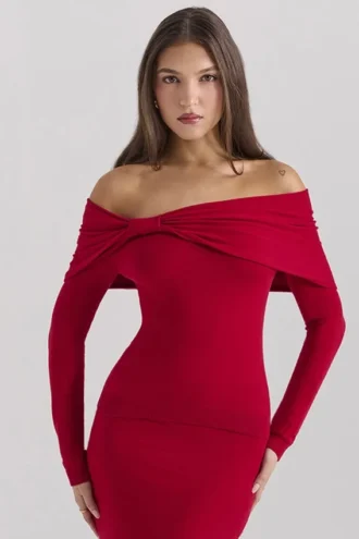 Amaryllis Holly Red Cashmere Blend Sweater