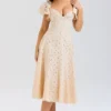 Amaya Cream Tea Broderie Anglais Midi Dress