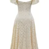 Amaya Cream Tea Broderie Anglais Midi Dress
