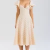 Amaya Cream Tea Broderie Anglais Midi Dress