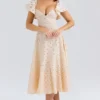 Amaya Cream Tea Broderie Anglais Midi Dress
