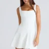 Amelie Vintage Ivory Stretch Crepe Mini Dress