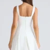 Amelie Vintage Ivory Stretch Crepe Mini Dress