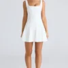 Amelie Vintage Ivory Stretch Crepe Mini Dress