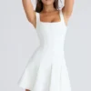 Amelie Vintage Ivory Stretch Crepe Mini Dress