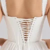 Ami White Stretch Cotton Corset Mini Dress