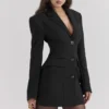 Amia Black Blazer Mini Dress