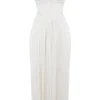 Amorata Ivory Pleated Maxi Dress