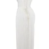 Amorata Ivory Pleated Maxi Dress