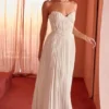 Amorata Ivory Pleated Maxi Dress