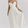 Amorata Ivory Pleated Maxi Dress