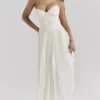 Amorata Ivory Pleated Maxi Dress