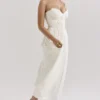 Amorata Ivory Pleated Maxi Dress