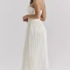 Amorata Ivory Pleated Maxi Dress
