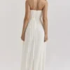 Amorata Ivory Pleated Maxi Dress