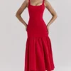Amore Scarlet Dropped Waist Midi Dress