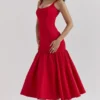 Amore Scarlet Dropped Waist Midi Dress