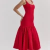 Amore Scarlet Dropped Waist Midi Dress