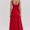Amore Scarlet Dropped Waist Midi Dress