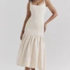 Amore Vintage Cream Dropped Waist Midi Dress