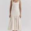Amore Vintage Cream Dropped Waist Midi Dress