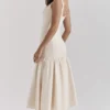 Amore Vintage Cream Dropped Waist Midi Dress